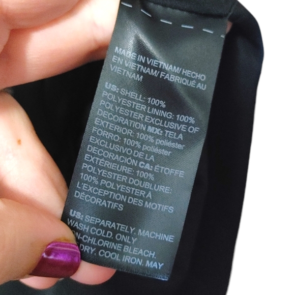 Chico's Paisley Black White Crochet Detail Ruffle Maxi Dress Women's Size 14 - Picture 11 of 14